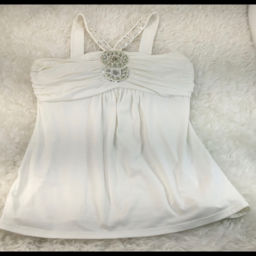 WHBM HALTER TOP SEQUINS SPARKLE AND BEADS S - Picture 2 of 8